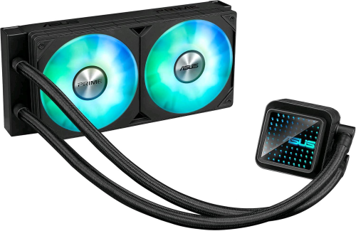 ASUS PRIME LC 240 ARGB CPU LIQUID COOLER DISSIPATORE A LIQUIDO ALL-IN-ONE DUE VENTOLE CON LED ARGB E ILLUMINAZIONE AURA, 40CM DI TUBI, INTEL 1700/1200/115X AMD AM5/AM4 NERO
